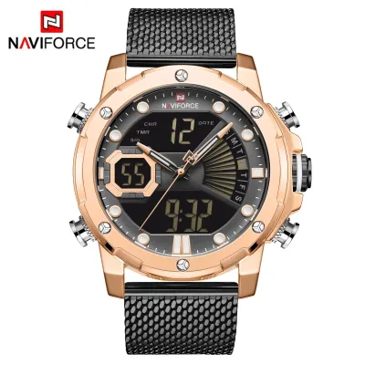 NAVIFORCE NF9172 Men Watch Quartz Digital Male Clock Military Sport Stainless Steel Top Brand Luxury Man Wristwatch